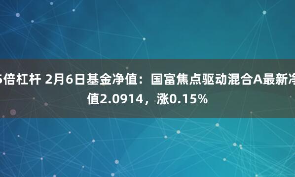 5倍杠杆 2月6日基金净值：国富焦点驱动混合A最新净值2.0914，涨0.15%